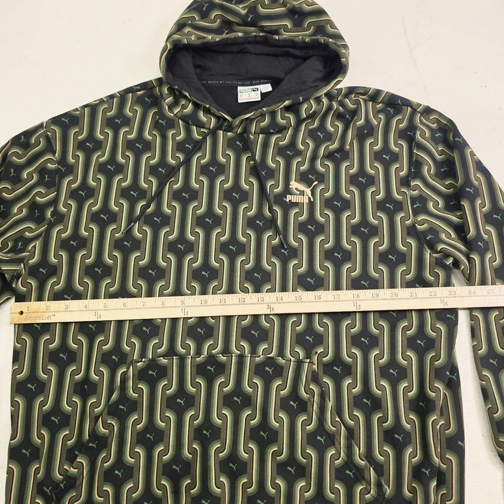 Puma Classics 70s Psychedelic Graphic Herren Chain Pattern Hoodie Mens Sz XL EUC